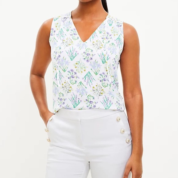 Loft Tie Mixed Media Blouse - Picture 5 of 5